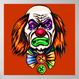 Póster Cara de payaso malvado