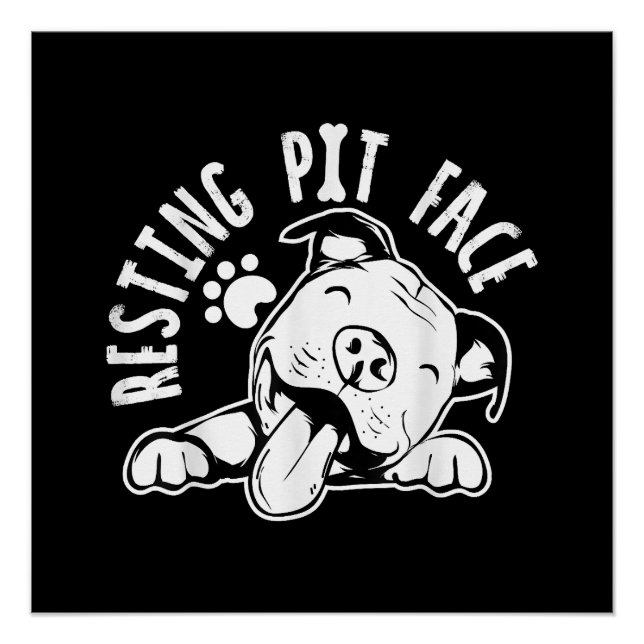 Póster Cara de Pit en Reposo  Meme Divertido de Perro Pit (Anverso)