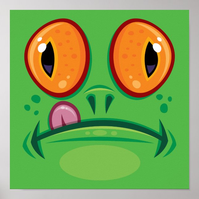 Póster Cara de rana con Personalizado de lengua (Frente)