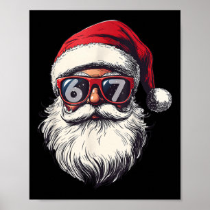 Póster Cara de Santa Claus 67 Navidad Seis Siete Bruh Mem
