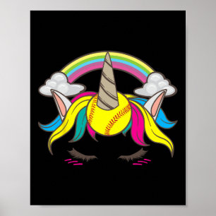 Póster Cara de unicornio lindo divertido Softll amante pa
