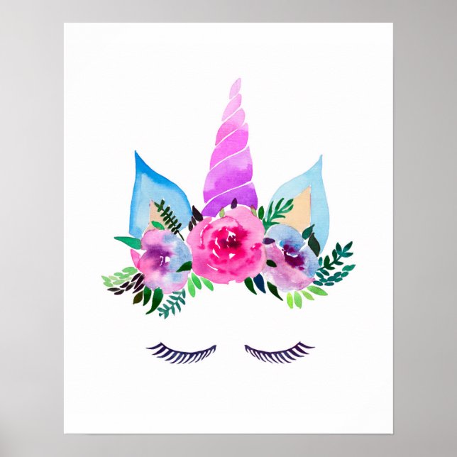 Póster Cara de unicornio mágica (Frente)