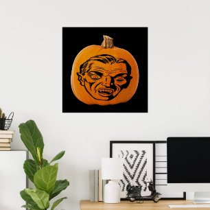 Póster Cara de vampiros de Jack o' Lantern, calabaza de H