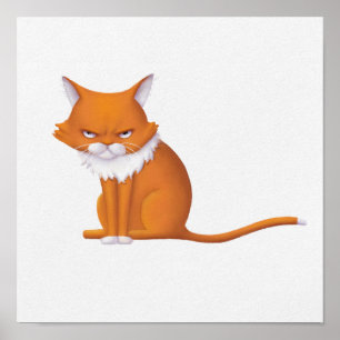 Póster Cara del gato de la mañana del lunes