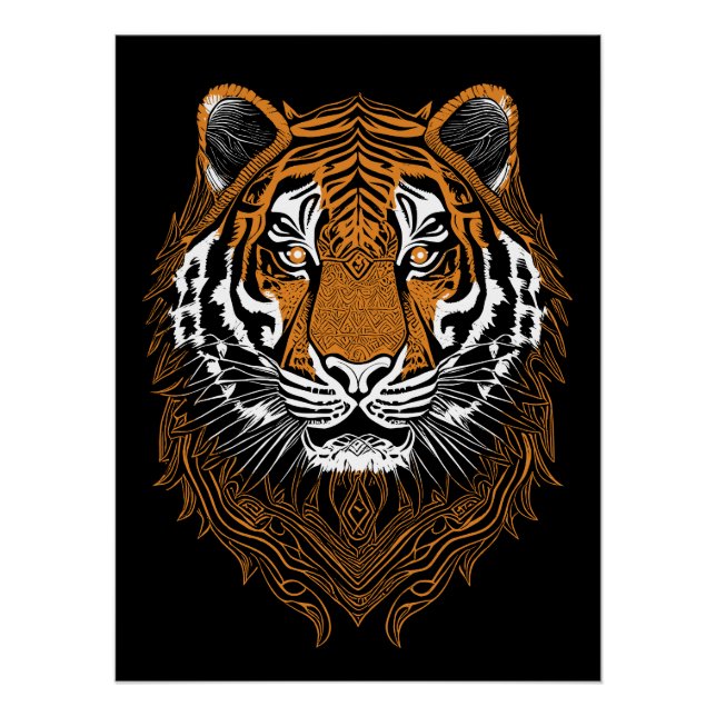 Póster Cara detallada del tigre (Anverso)
