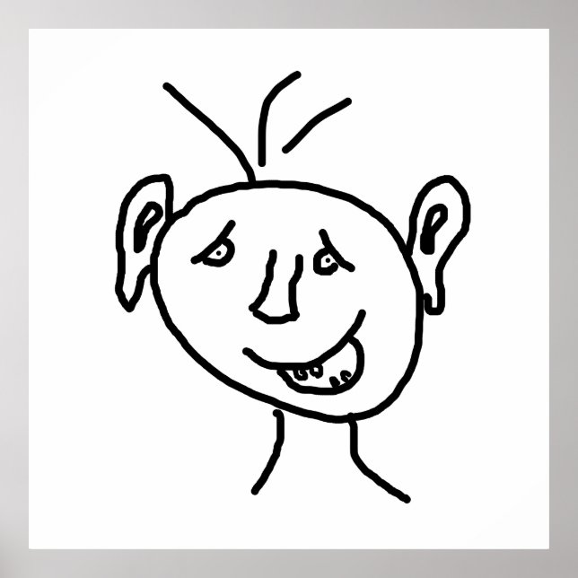 Póster Cara divertida de dibujo (Frente)