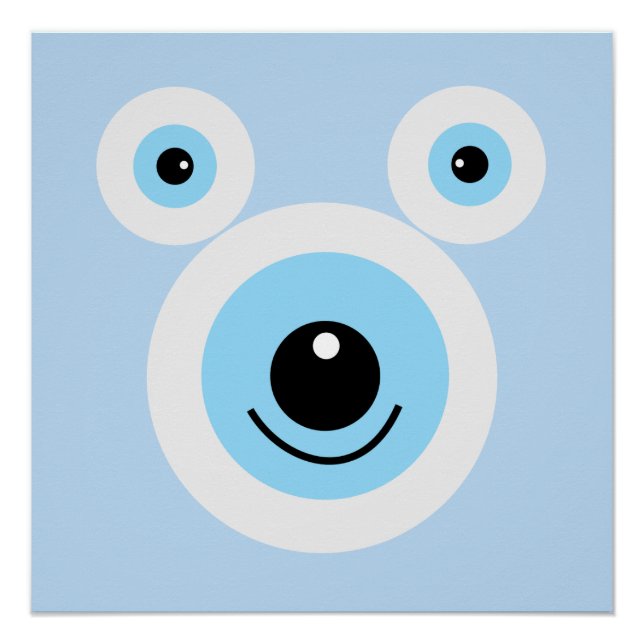 Póster Cara divertida de oso blanco (Anverso)