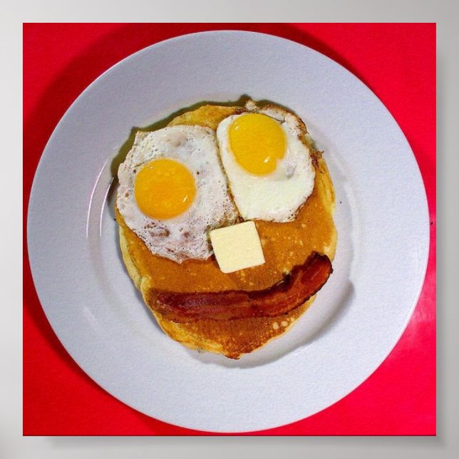 Póster cara divertida de pancake (Frente)