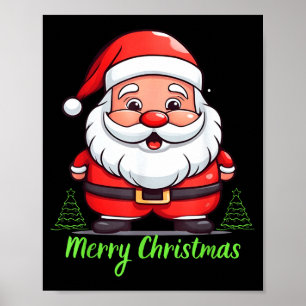 Póster Cara divertida de Santa Claus Feliz Navidad Gif Vi