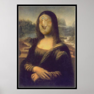Póster Cara divertida Mona Lisa Laughter