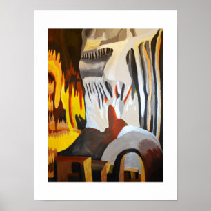 Póster Cara en las rocas