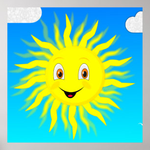 Póster Cara Feliz de Sol
