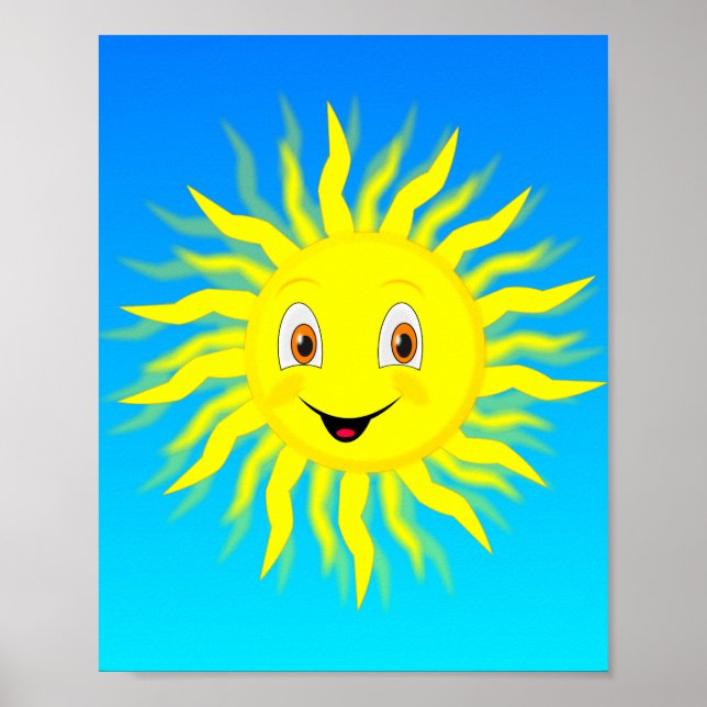 Póster Cara Feliz Sol Radiante (Frente)