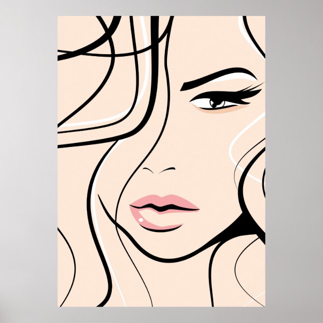 Póster Cara femenina encantadora (Frente)