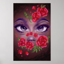 Póster Cara floral 