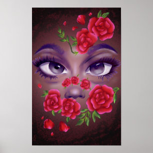 Póster Cara floral