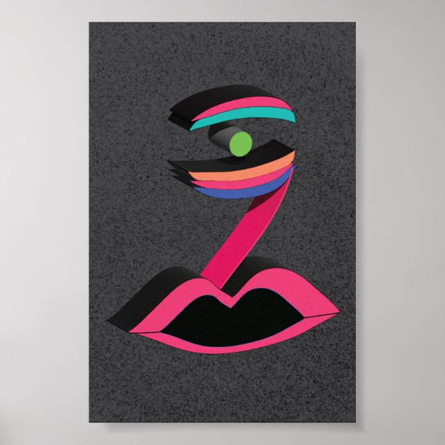 Póster Cara geométrica - Diseño original TMD (Frente)