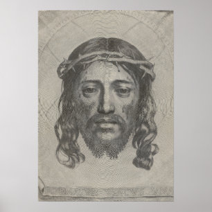 Póster Cara grabada del Jesucristo de Claude Mellan