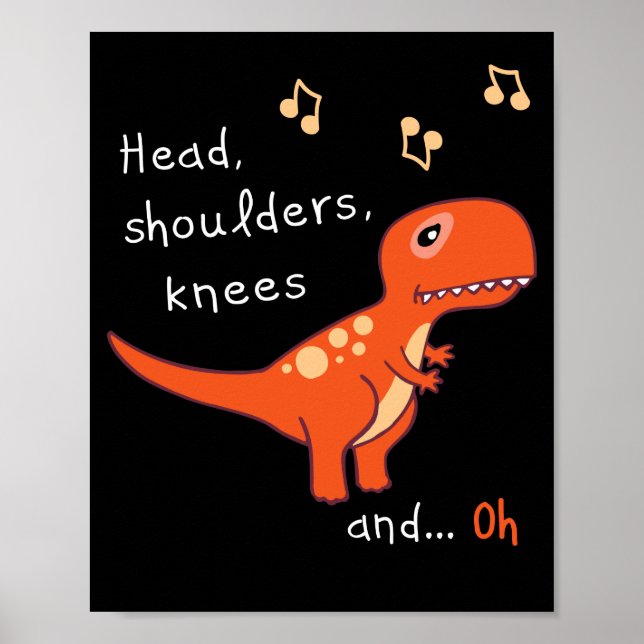 Póster Cara hombros rodillas TRex Humor Personalizado Din (Frente)