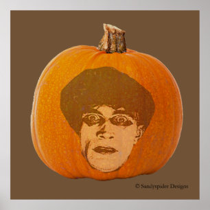 Póster Cara Jack o' Lantern Caligari, calabaza de Hallowe