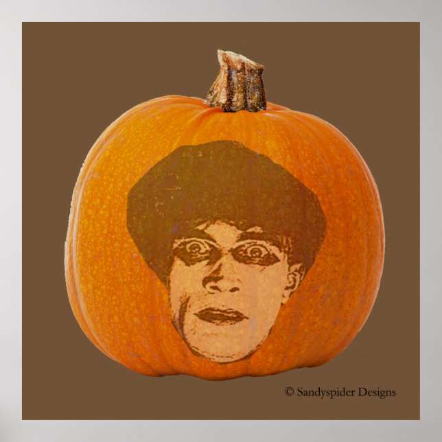 Póster Cara Jack o' Lantern Caligari, calabaza de Hallowe (Frente)