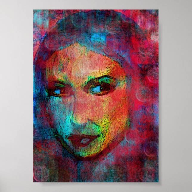 Póster cara multicolor (Frente)