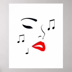 Póster Cara musical femenina