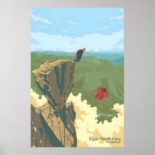 Póster Cara norte del Eiger Grindelwald Suiza Viajes
