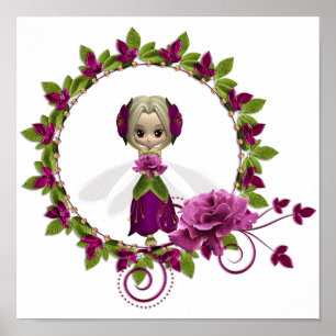 Póster Cara rosa rosada de verano