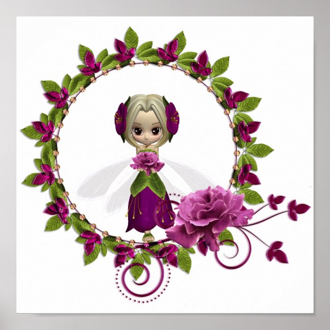 Póster Cara rosa rosada de verano (Frente)