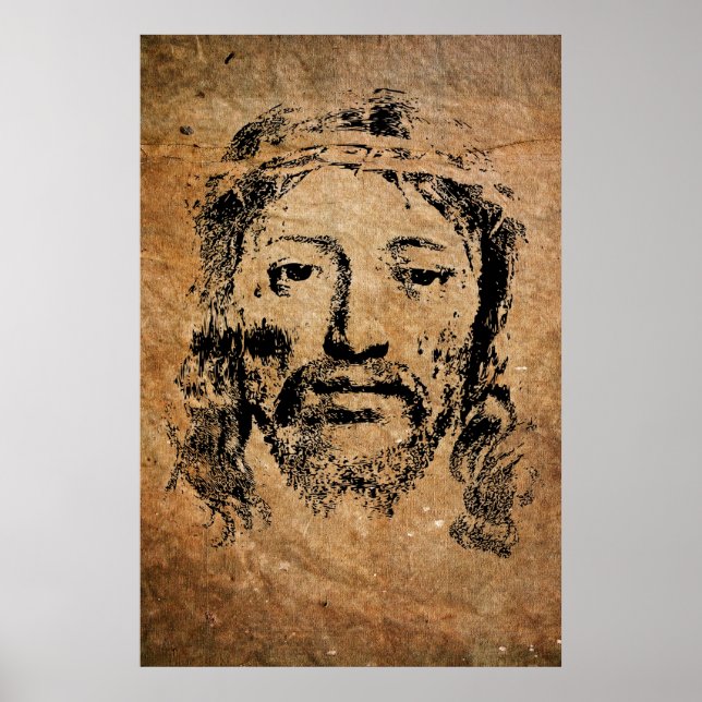 Póster Cara sagrada de Jesucristo (Frente)