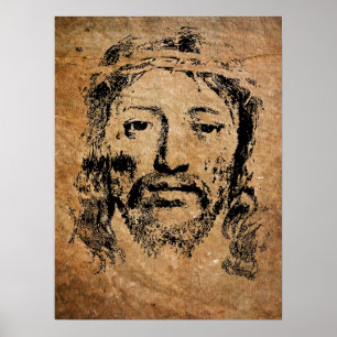Póster Cara sagrada de Jesucristo