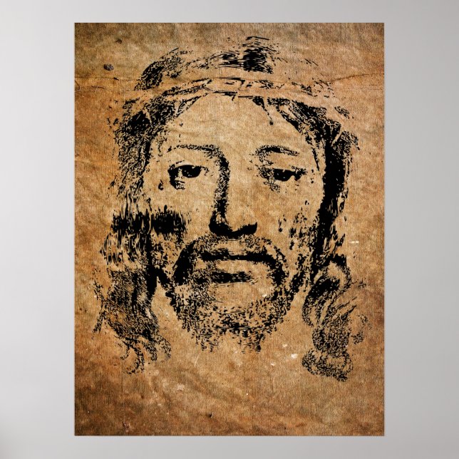Póster Cara sagrada de Jesucristo (Frente)