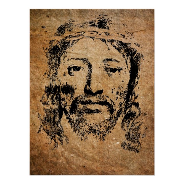 Póster Cara sagrada de Jesucristo (Anverso)