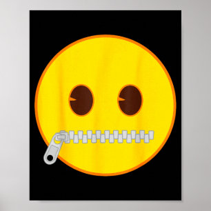 Póster Cara sonriente amarilla oficial emoji con cremalle