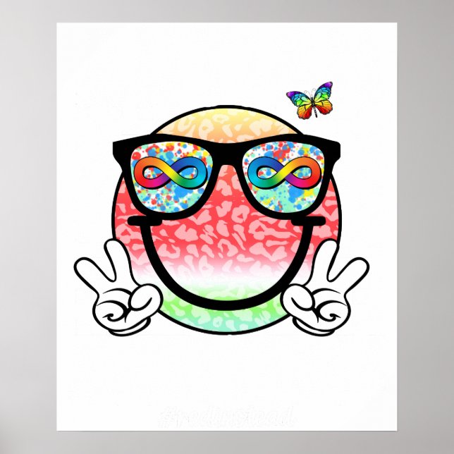 Póster cara sonriente de aceptación del autismo (2 (Frente)