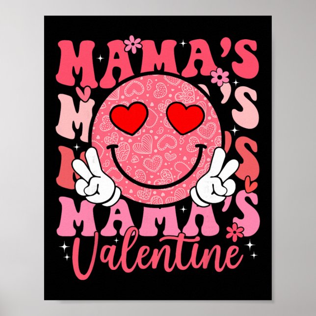 Póster Cara sonriente genial, mamá, San Valentín, hija, s (Frente)