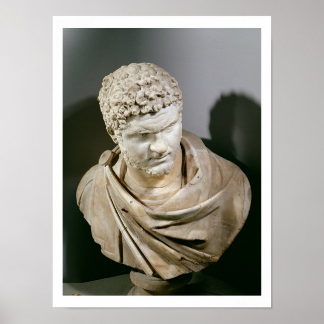 Póster Caracalla, busto curado de mármol romano, 212-217  (Frente)