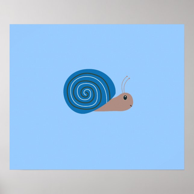 Póster Caracol azul lindo (Frente)
