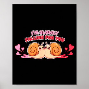 Póster Caracol Divertido Día de San Valentín Lentamente M