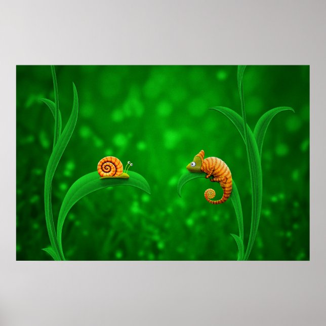 Póster Caracol y Chameleon (Frente)
