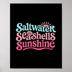 Póster Caracoles de agua salada Sol Hawaii Playa Verano V