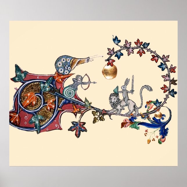 Póster Caracoles MEDIEVOS DE GUERRA BESTIARIA, Conejo Ase