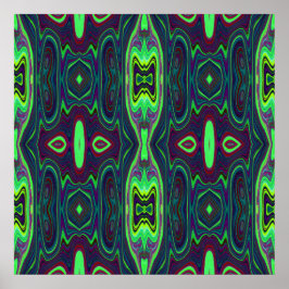 Póster Carácter abstracto retro, patrón rojo y azul