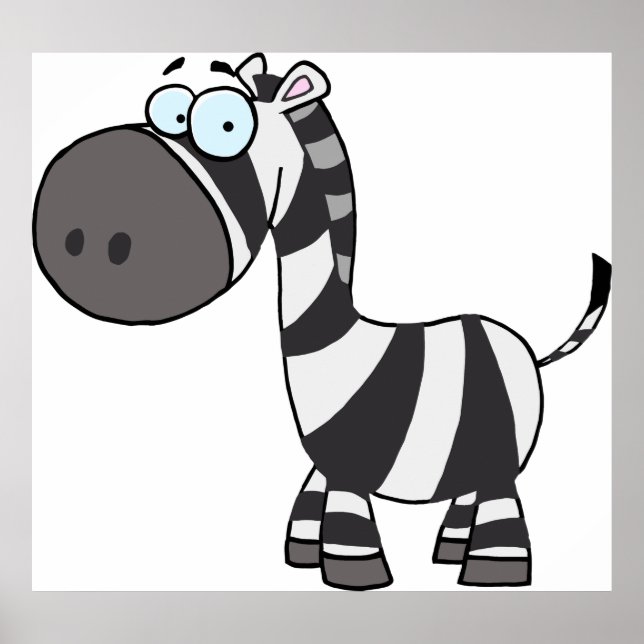 Póster Carácter animal gracioso Personalizado cebra graci (Frente)