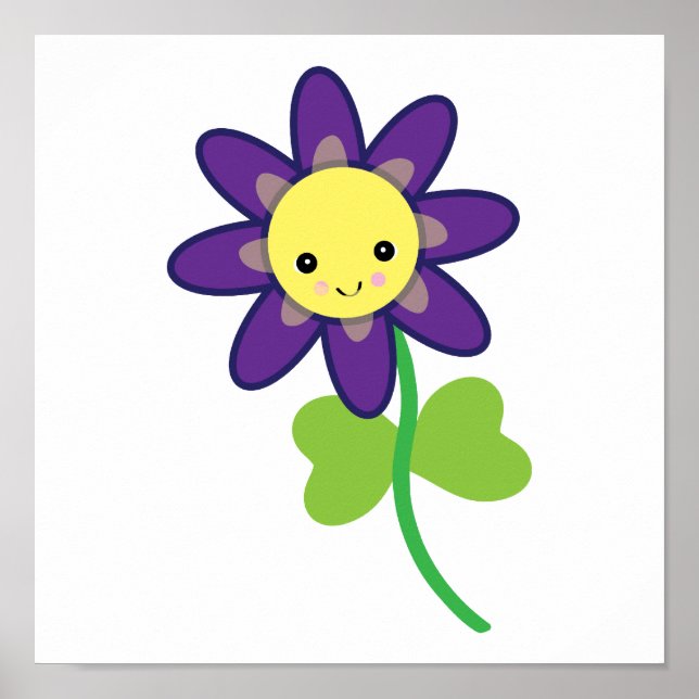 Póster Carácter CUTE Kawaii FLOWER (Frente)