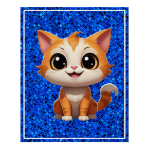 Póster Carácter de estilo de Personalizado de gatos de Na
