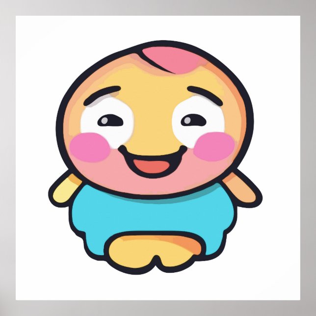 Póster Carácter Kawaii Adorable - Personalizado Cute (Frente)