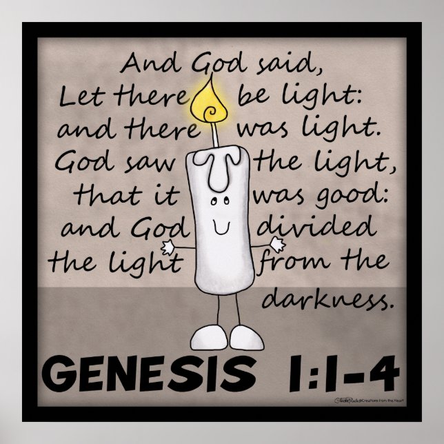 Póster Carácter Light-Genesis-Candlestick creado por Dios (Frente)