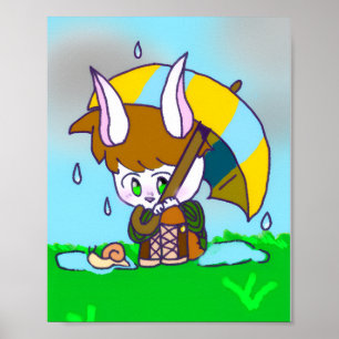 Póster carácter original, estilo lindo del conejo.